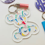 Patterned Letter Keychain