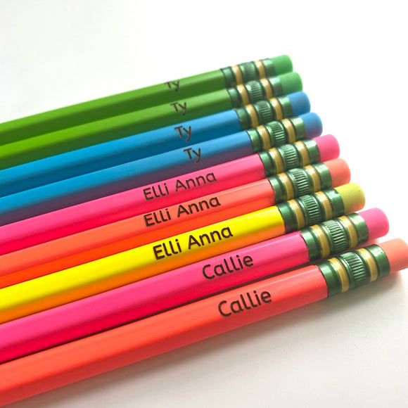 Personalized Neon #2 Pencils 10 ct