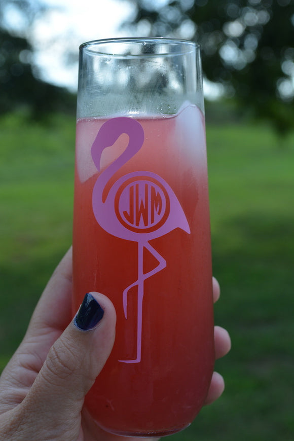 Flamingo Flute Glass