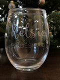 Wedding Party Stemless Wine Glass