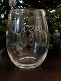 Wedding Party Stemless Wine Glass