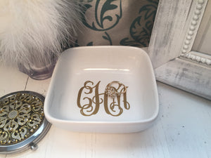 Monogrammed Ring Dish