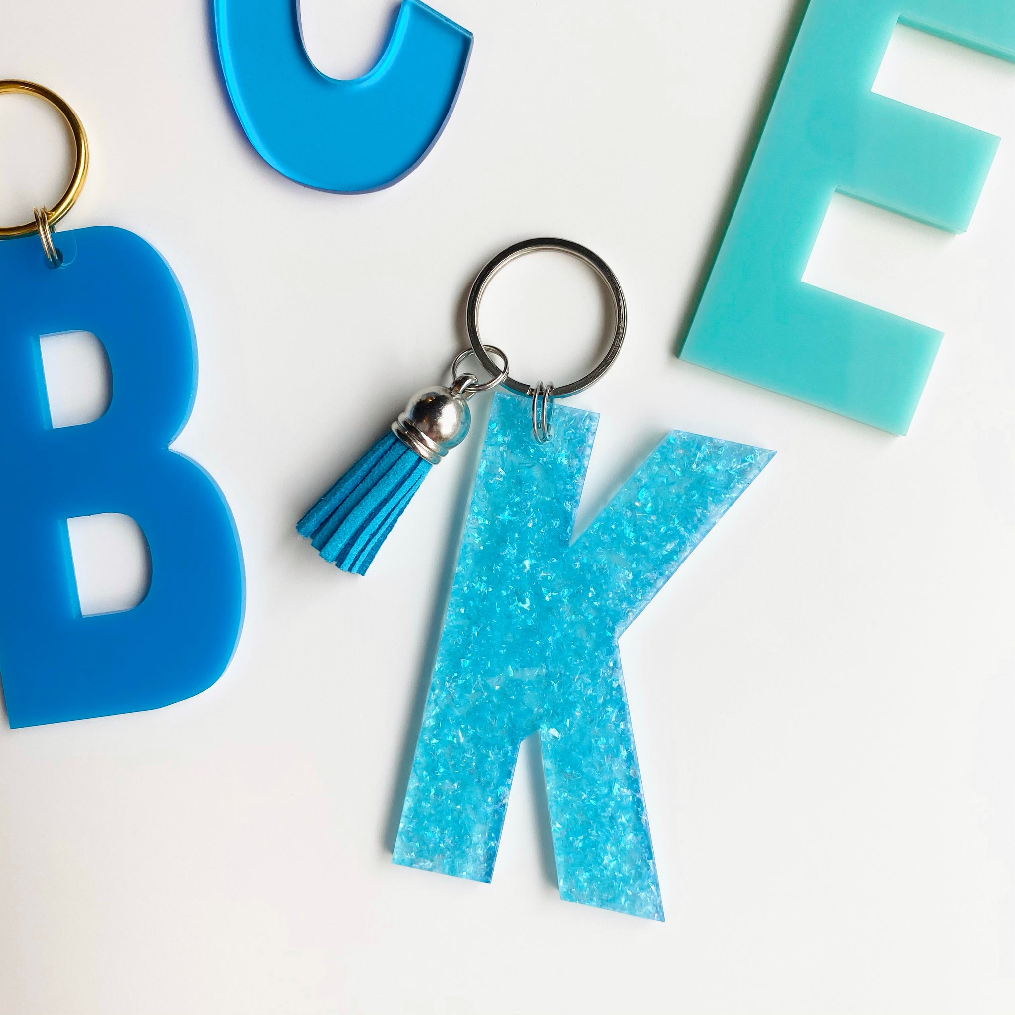 Solid Resin Alphabet Keychain