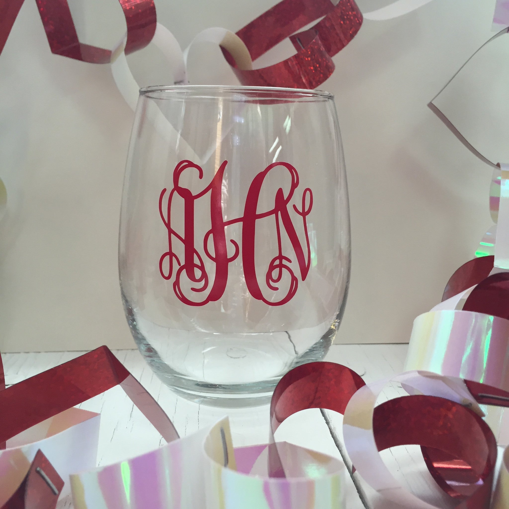 Monogrammed Stemless Wine Glass – Southern Society Company