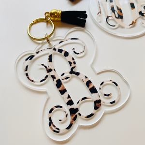 Patterned Letter Keychain