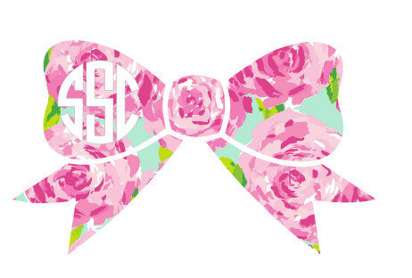 Patterned Bow Monogram Decal