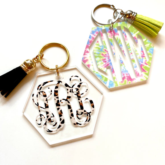 Hexagon Patterned Keychains